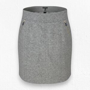 Ann Taylor Brown Beige Tweed Wool Silk Blend Lined Career Office Skirt Size 10